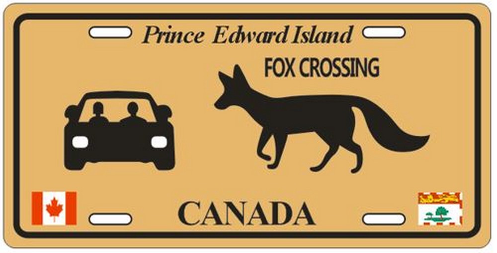 PRINCEEDWARDISLANDLICENSEPLATEFOXANDCAR10X5MAGNET