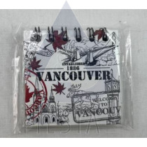 VANCOUVER MAGENETIC NOTE BOOK WITH ASSORTED ICONS WITH SPIRAL 6 CM X 6 CM