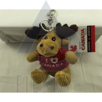 VANCOUVER PLUSH SMALL MOOSE WITH T-SHIRT "I LOVE VANCOUVER" KEY CHAIN AND CLIMBER