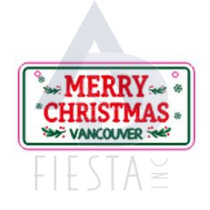 MERRY CHRISTMAS METAL HANGING SIGN WITH JUTE ROPE 5X10 CM-VANCOUVER