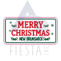 MERRY CHRISTMAS METAL HANGING SIGN WITH JUTE ROPE 5X10 CM-NEW BRUNSWICK