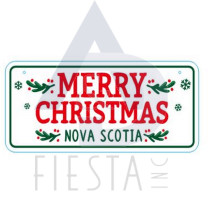 MERRY CHRISTMAS METAL HANGING SIGN WITH JUTE ROPE 17.5X7.7 CM-NOVA SCOTIA