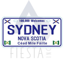 SYDNEY, N.S. LICENSE PLATES WITH N.S. & C.B. FLAGS, 10X5 CM MAGNET