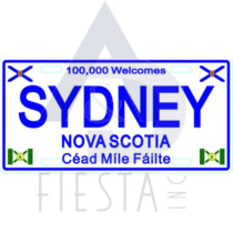 SYDNEY, N.S. BIKE SIZE LICENSE PLATE WITH N.S. & C.B. FLAGS, 20.4x10.2 CM