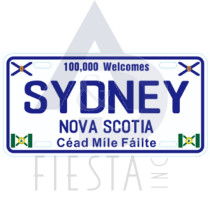SYDNEY, N.S. CAR SIZE LICENSE PLATE WITH N.S. & C.B. FLAGS, 15X30 CM