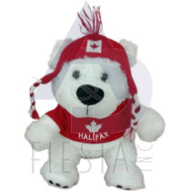 HALIFAX, N.S. PLUSH 8" WHITE BEAR IN SWEATER